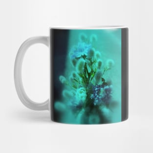 wildflower bouquet, aqua tint Mug